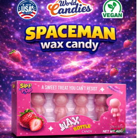 Sour Candy Wax Bottles STRAWBERRY 40G